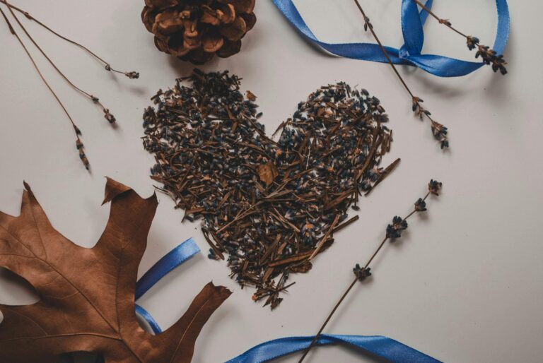 a heart made of dried lavender buds