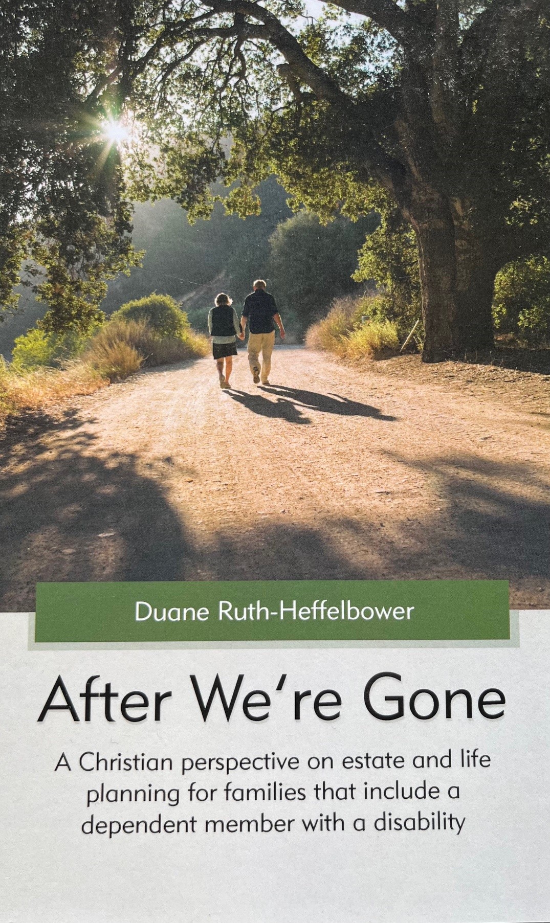 cover of After We're Gone book: the backside of two people holding hands and walking on a path through the forest.